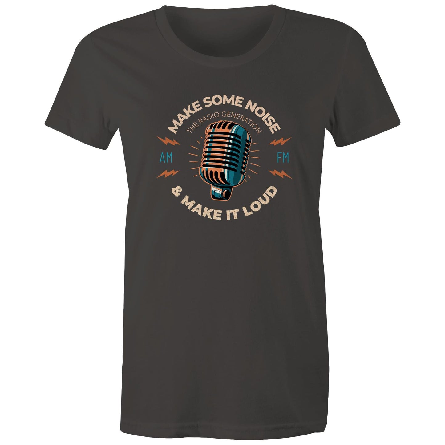 Make Some Noise And Make It Loud - Womens T-shirt Charcoal Womens T-shirt Music