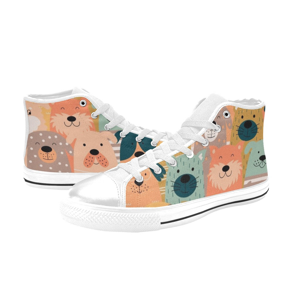 Lots Of Dogs - Kids' High Top Canvas Shoes