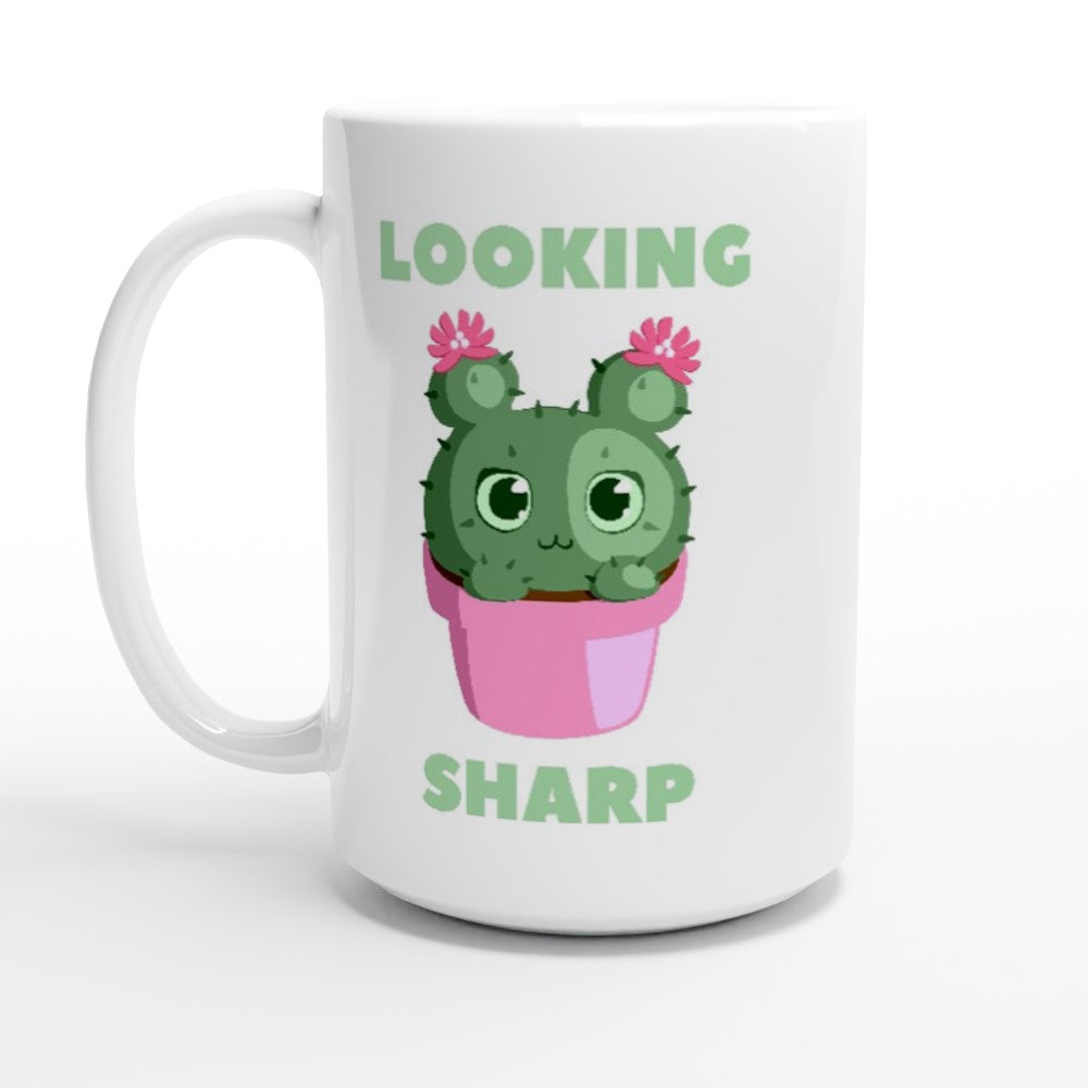 Cactus, Looking Sharp - White 15oz Ceramic Mug Default Title 15 oz Mug funny Globally Fulfilled plant