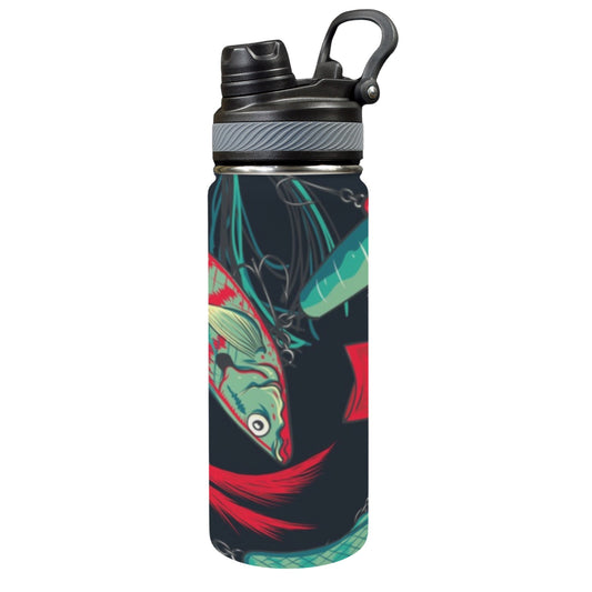 Fishing Lures - Insulated Water Bottle with Dual-Use Lid (18oz) Insulated Water Bottle with Dual-Use Lid (18oz) animal Printed Offshore