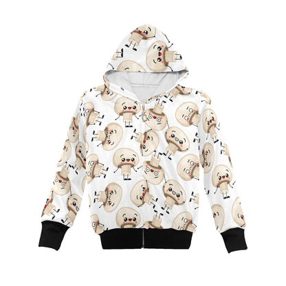 Cute Mushrooms - Junior Boys Zip Up Hoodie