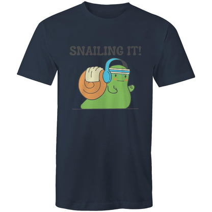 Snailing It - Short Sleeve T-shirt Navy Fitness T-shirt