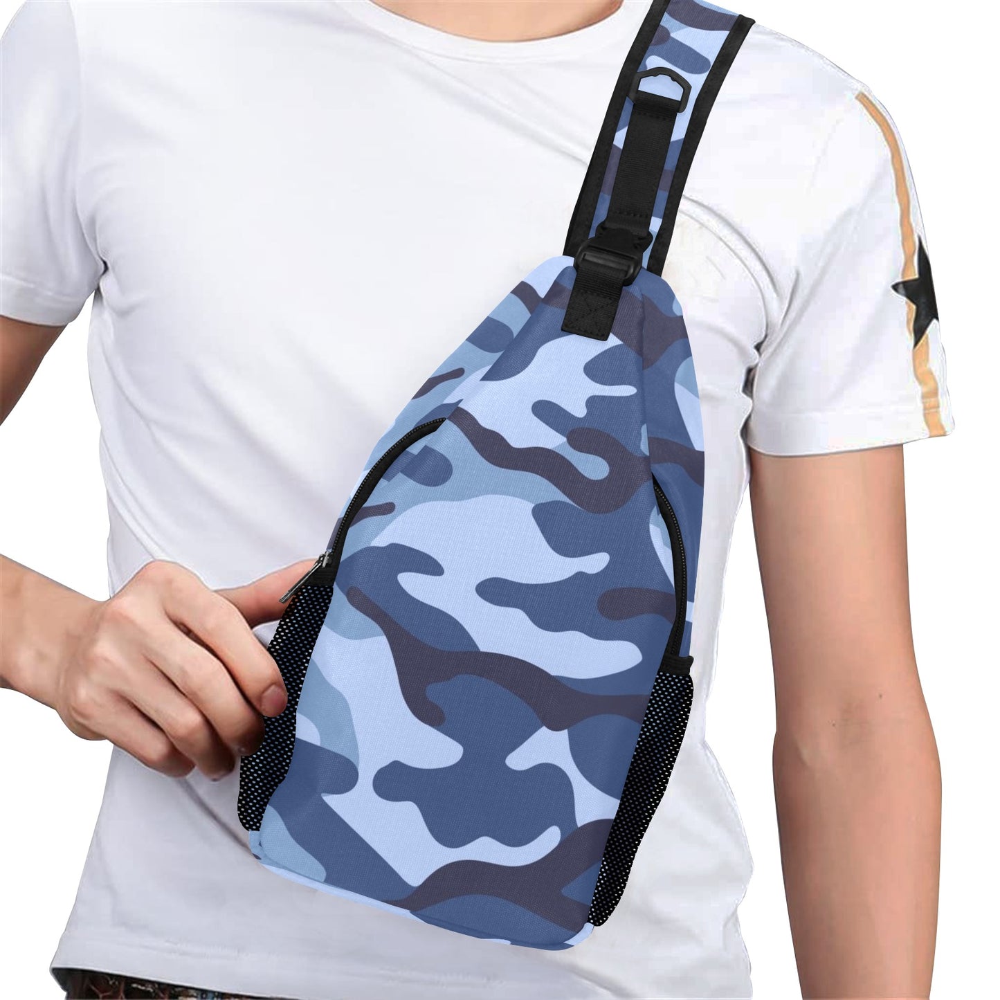 Blue Camouflage - Cross-Body Chest Bag Cross-Body Chest Bag Printed Offshore