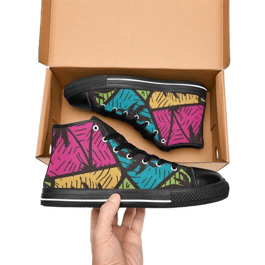 Palm Trees - Men's High Top Canvas Shoes