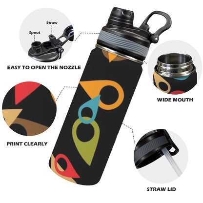 Where Am I - Insulated Water Bottle with Dual-Use Lid (18oz) Insulated Water Bottle with Dual-Use Lid (18oz) Printed Offshore