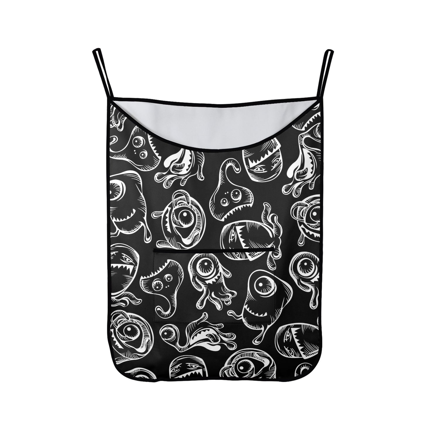 Monsters In Black And White - Hanging Laundry Bag