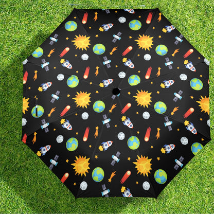 Busy Space - Semi-Automatic Foldable Umbrella Semi-Automatic Foldable Umbrella Printed Offshore