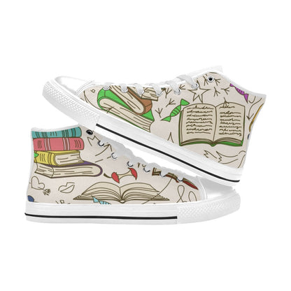 Book Time - Men's High Top Canvas Shoes