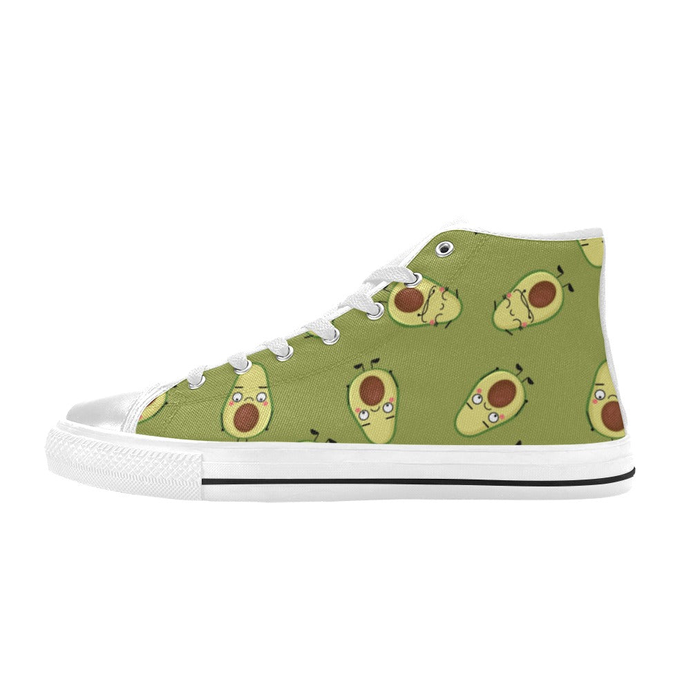 Avocado Characters - Men's High Top Canvas Shoes