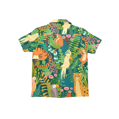 Tropical Jungle Animals - Junior Boys Hawaiian Shirt