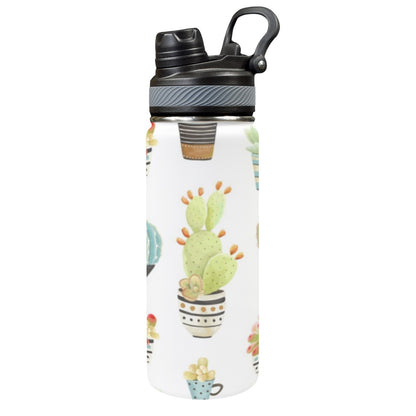 Succulent Pot Plants - Insulated Water Bottle with Dual-Use Lid (18oz) Insulated Water Bottle with Dual-Use Lid (18oz) Printed Offshore