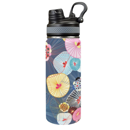 Abstract Floral - Insulated Water Bottle with Dual-Use Lid (18oz) Insulated Water Bottle with Dual-Use Lid (18oz) Printed Offshore