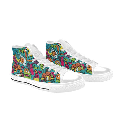 Crazy Characters - Women's High Top Canvas Shoes