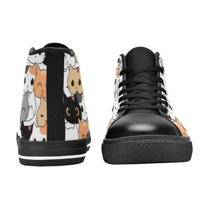 Cute Cartoon Cats - Kids' High Top Canvas Shoes