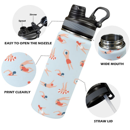 Summer Swim - Insulated Water Bottle with Dual-Use Lid (18oz) Insulated Water Bottle with Dual-Use Lid (18oz) Printed Offshore