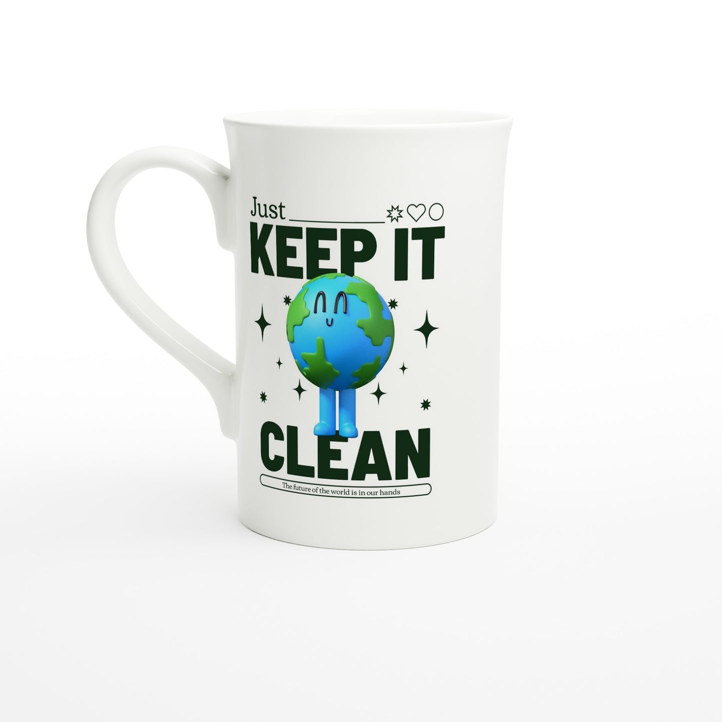 Earth, Just Keep It Clean - White 10oz Porcelain Slim Mug Default Title Porcelain Mug Environment
