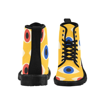 Eyes on Yellow - Martin Boots for Women (Black)