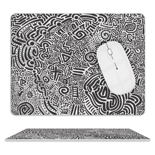 Black And White - Leather Mouse Pad