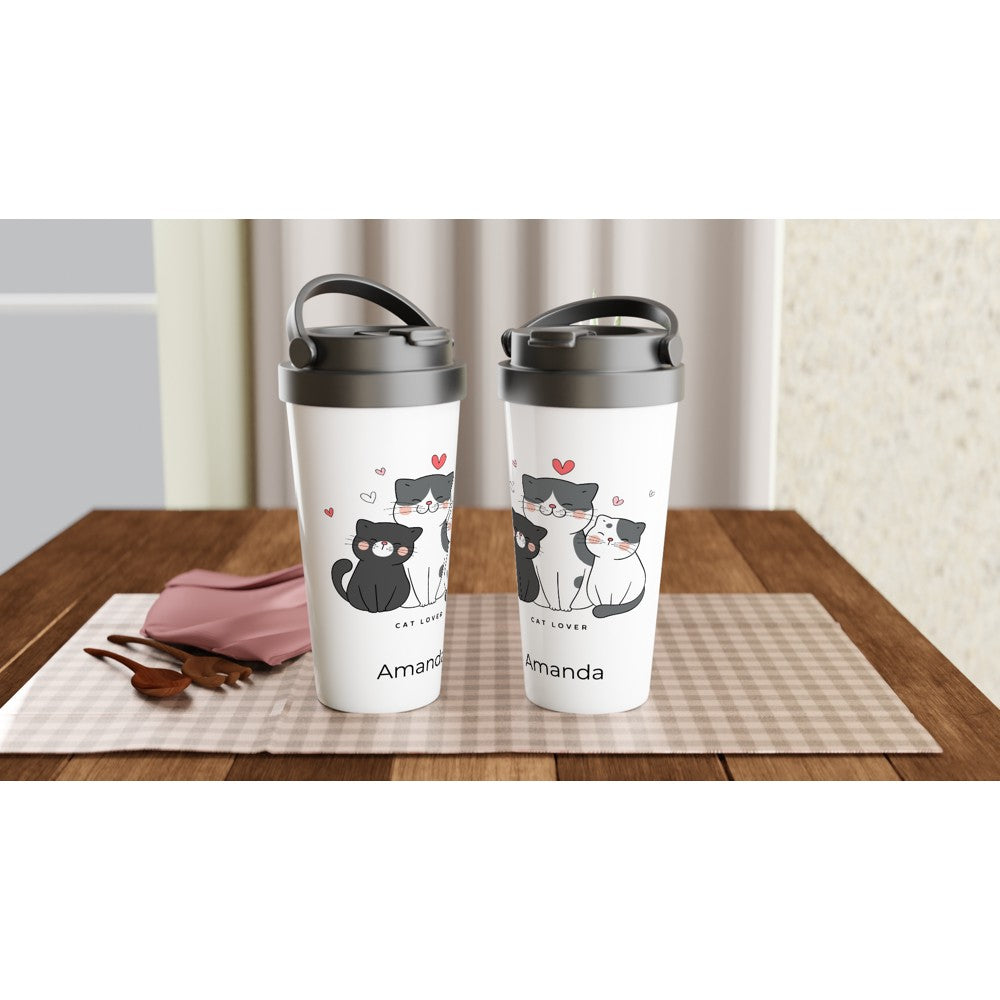 Cat Lover - White 15oz Stainless Steel Travel Mug Travel Mug