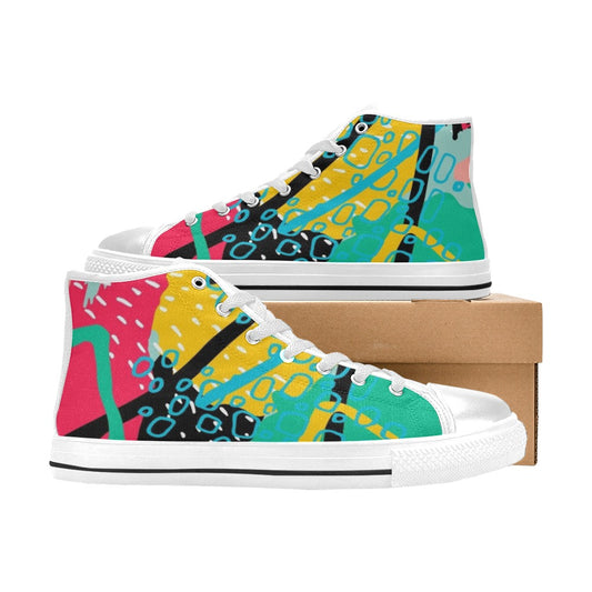 Bright And Colourful - Men's High Top Canvas Shoes