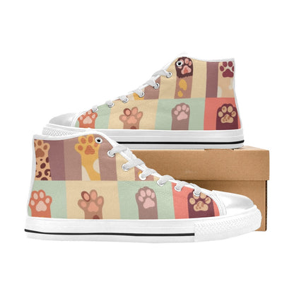 Cat Paws - Women's High Top Canvas Shoes