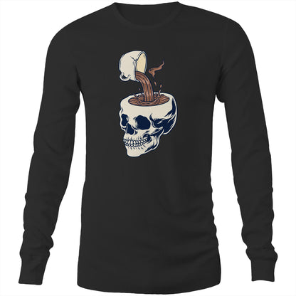 Coffee Skull - Long Sleeve T-Shirt Black Unisex Long Sleeve T-shirt Coffee