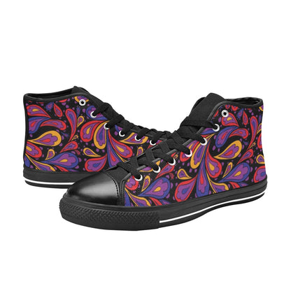 Paisley Swirl - Women's High Top Canvas Shoes