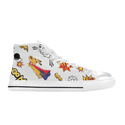 Super Dog - Kids High Top Canvas Shoes