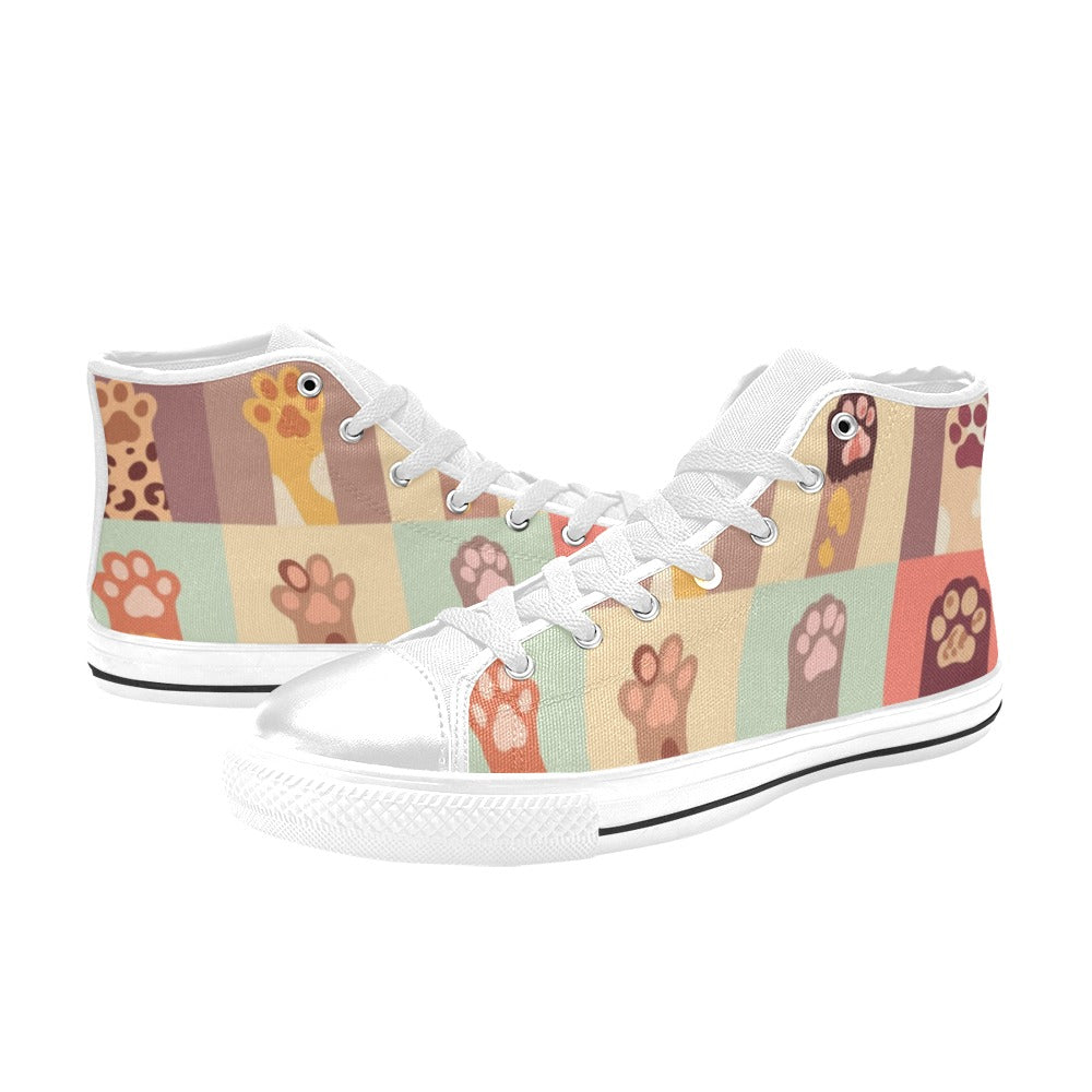 Cat Paws - Women's High Top Canvas Shoes