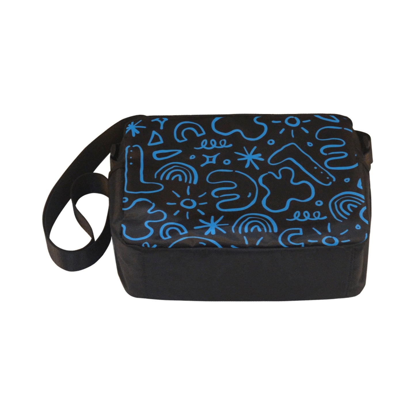 Blue Squiggle - Classic Cross-body Nylon Bags