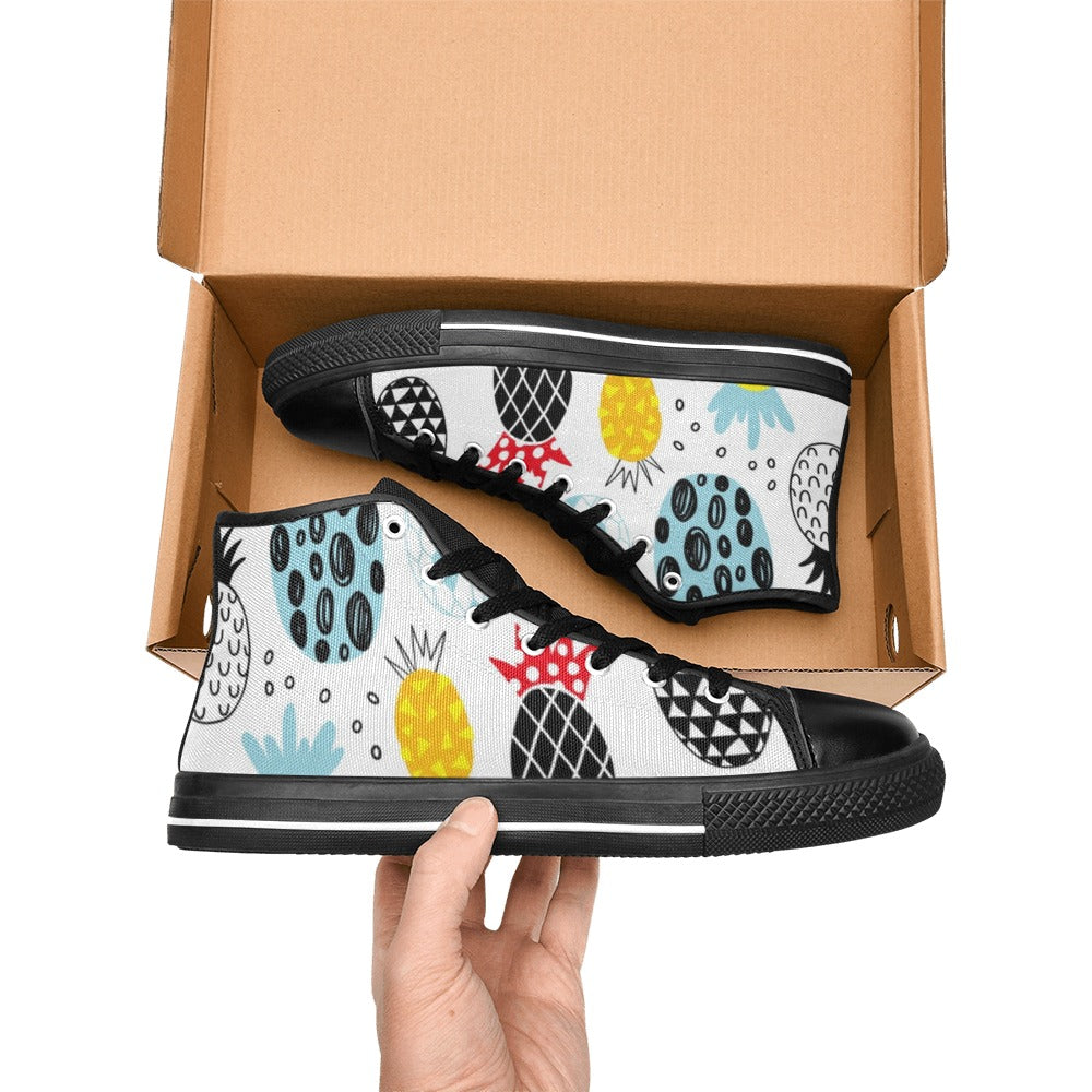 Crazy Pineapples - Women's High Top Canvas Shoes