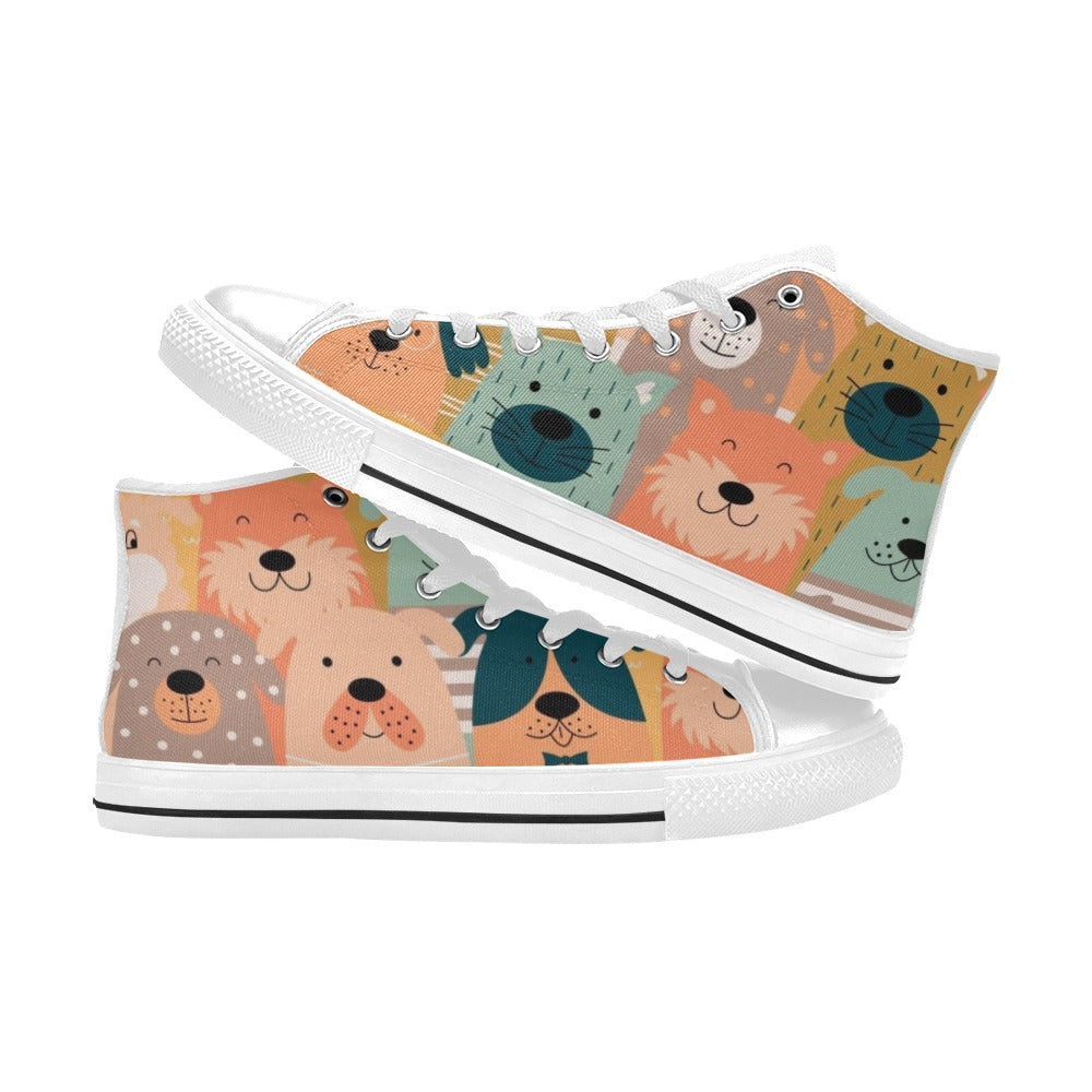 Lots Of Dogs - Kids' High Top Canvas Shoes