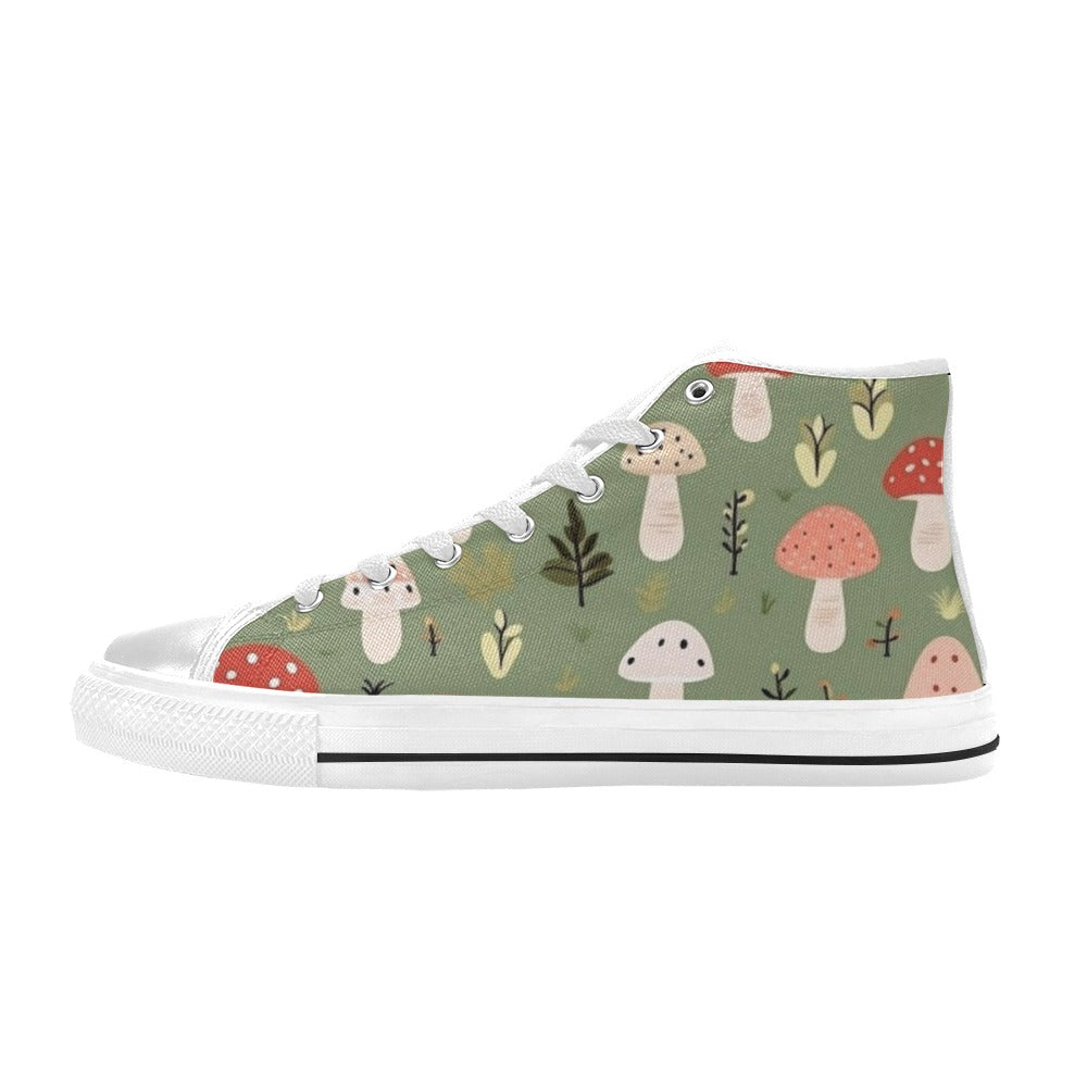 Toadstools - Kids High Top Canvas Shoes