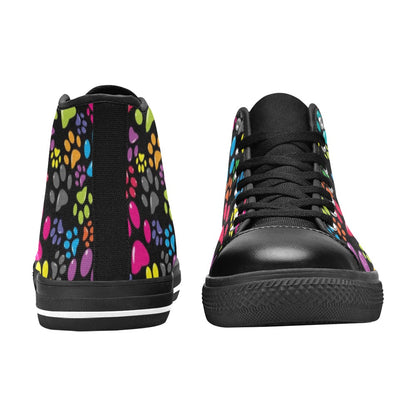 Dog Paws - Women's High Top Canvas Shoes