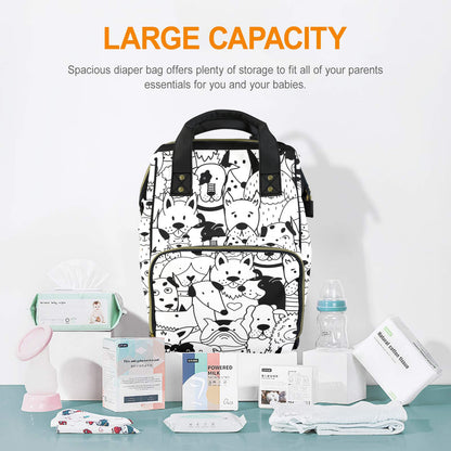 Black And White Dogs - Multifunction Backpack