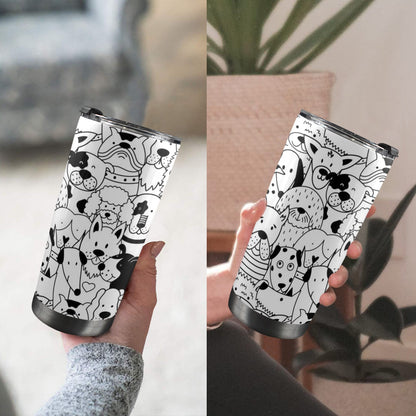 Black And White Dogs - 20oz Travel Mug / Tumbler