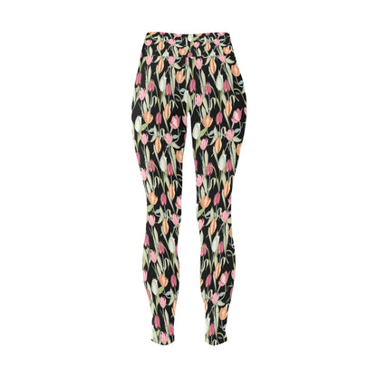 Tulips - Womens High Waist Leggings (Sizes 16-22)