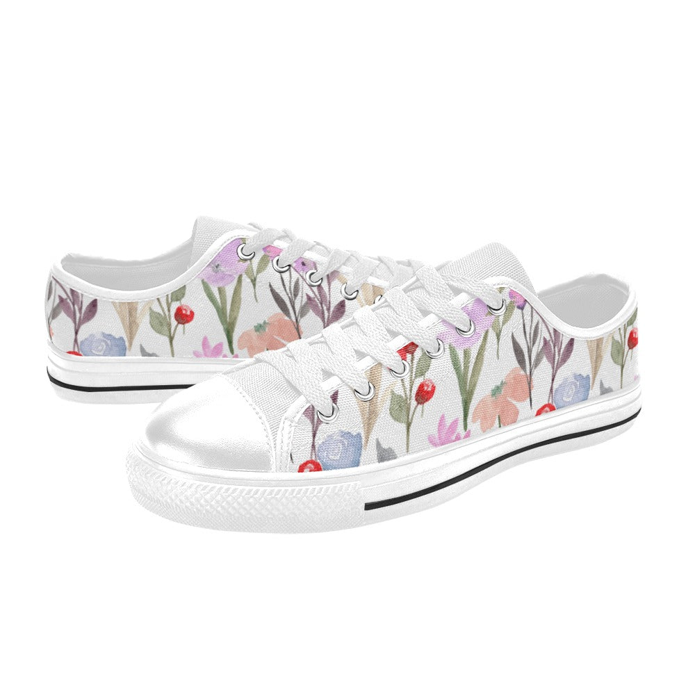 Floral Watercolour - Women's Classic Canvas Shoes