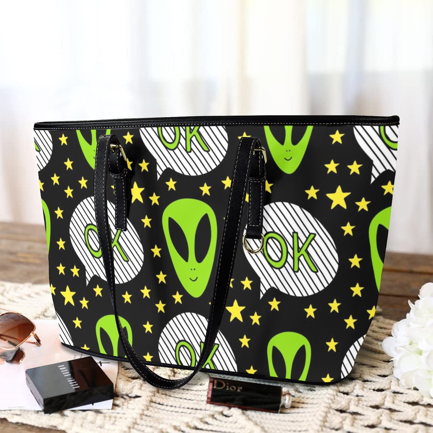 Alien OK - Leather Tote Bag-Large