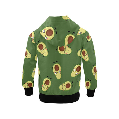 Avocado Characters - Junior Girls Zip Up Hoodie