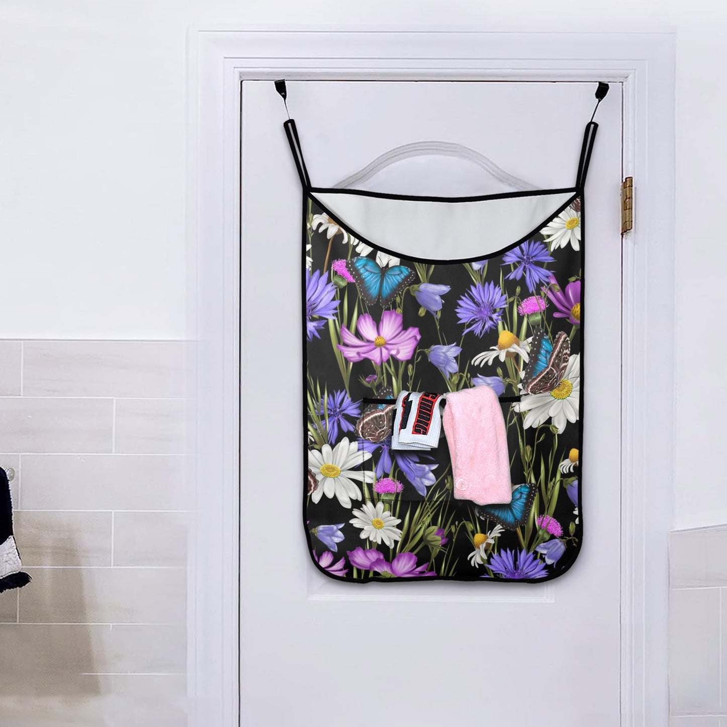 Butterfly Flowers - Hanging Laundry Bag