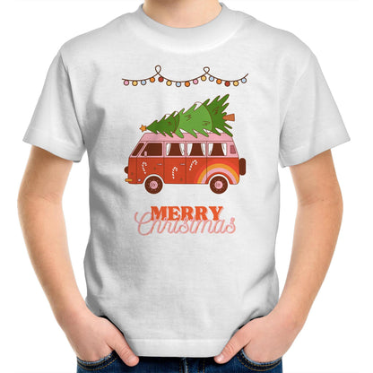 Merry Christmas Hippy Van - Kids Youth T-Shirt