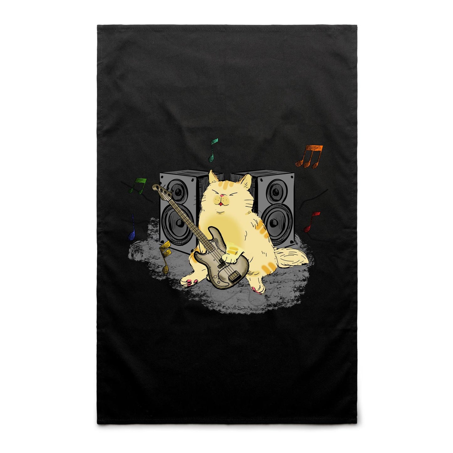 Cat Bass Player - AS Colour Tea Towel