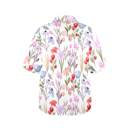 Floral Watercolour - Womens Hawaiian Shirt