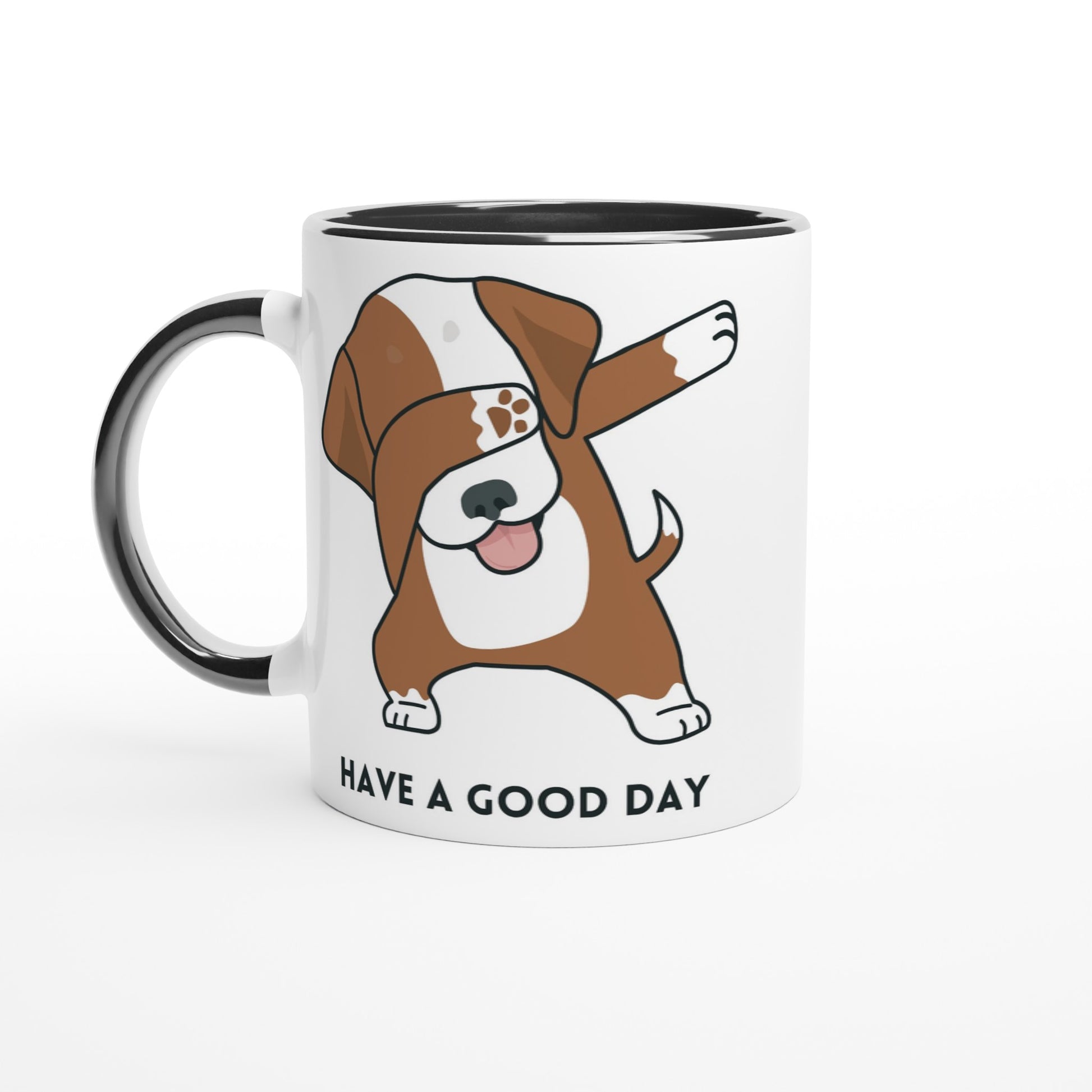 Dab Step Dog - White 11oz Ceramic Mug with Colour Inside Ceramic Black Colour 11oz Mug animal