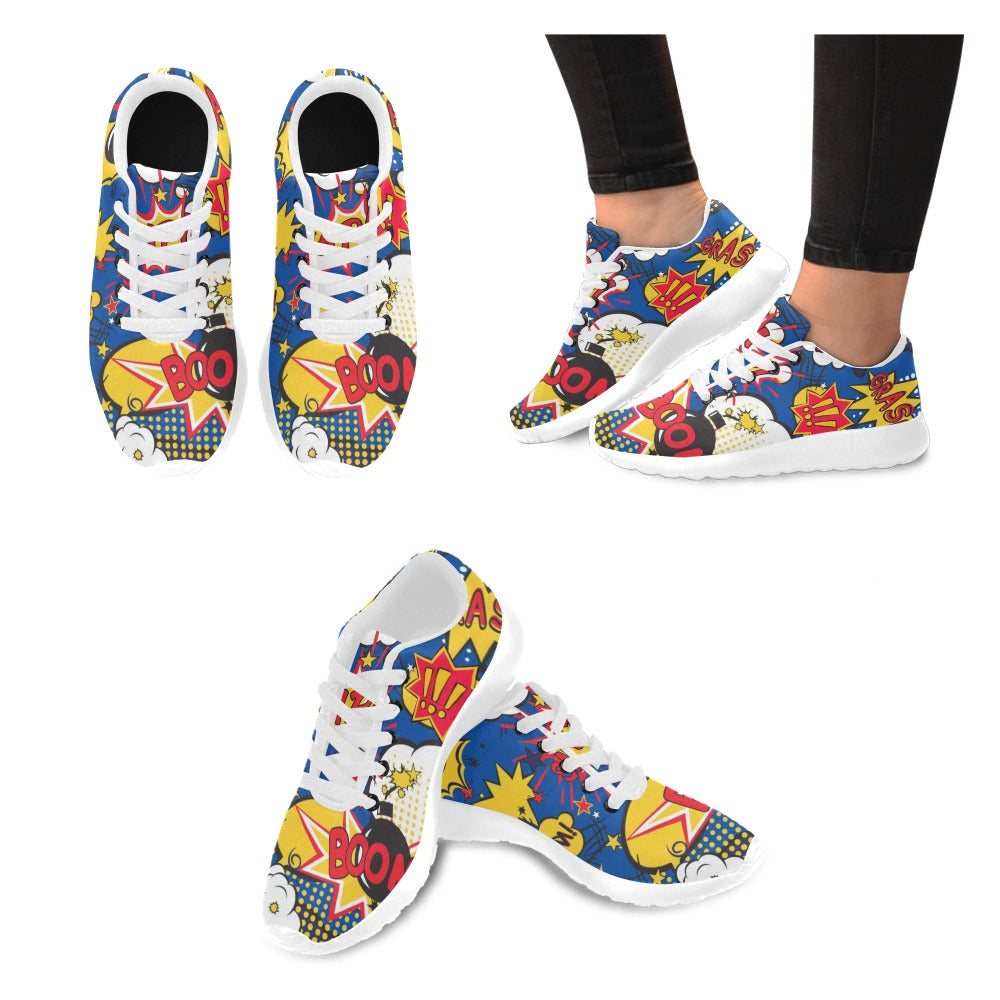 Blue Comic Book - Kids Sneakers