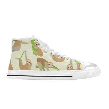 Sloths - Women's High Top Canvas Shoes