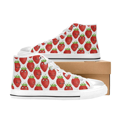 Strawberry Characters - Women's High Top Canvas Shoes