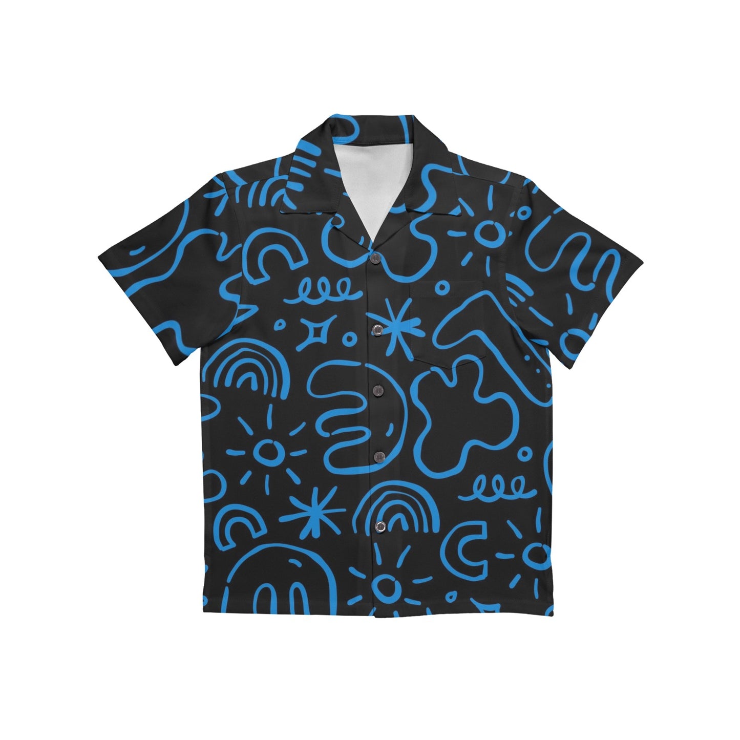 Blue Squiggle - Junior Boys Hawaiian Shirt