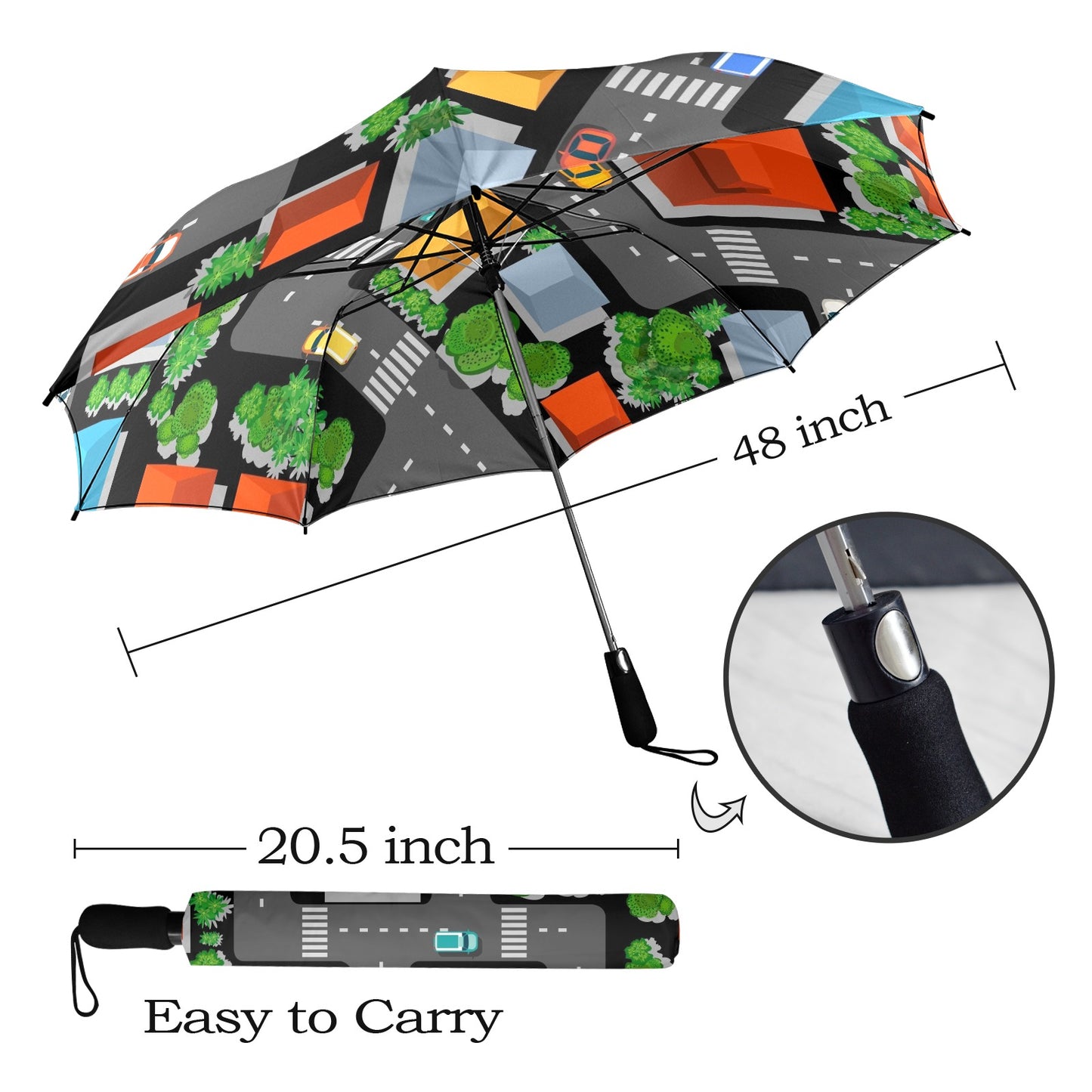 Road Map - Semi-Automatic Foldable Umbrella